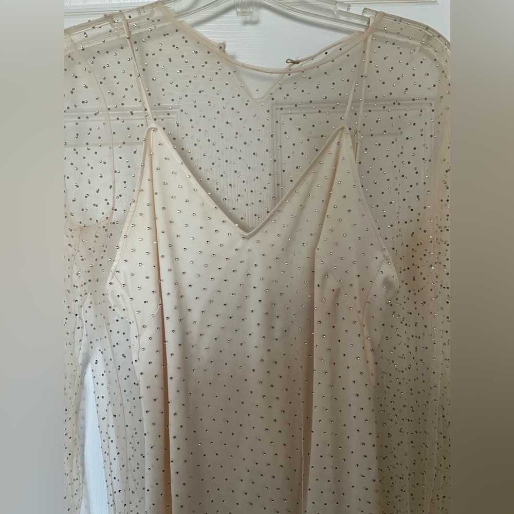 SPARKLY CREME ZARA DRESS